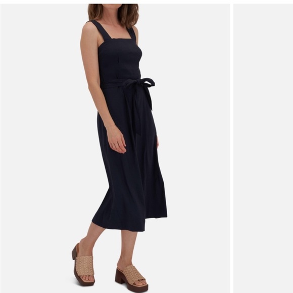 Vince 100% Pima Cotton Square Neck Midi Dress - Picture 3 of 17